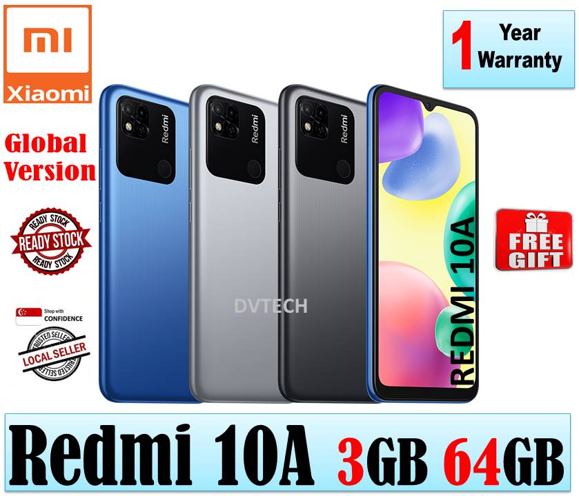 Redmi 10A | 3GB RAM 64GB ROM | 2GB RAM 32GB ROM | Local Set with 1 Year Xiaomi Warranty | Ready Stocks | Store Pickup available