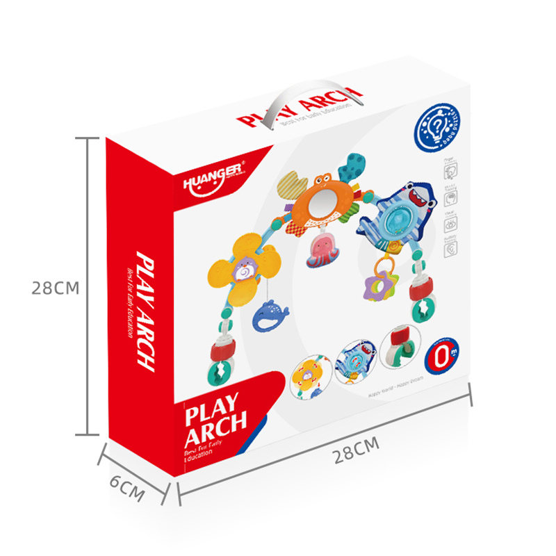 Newborn Baby Toy Crib Mobile, Hanging 0-1 Year Old Car Seat Safety Chair Soothing Infant Toy, Educational Stroller Toy Pendant with 6 Features