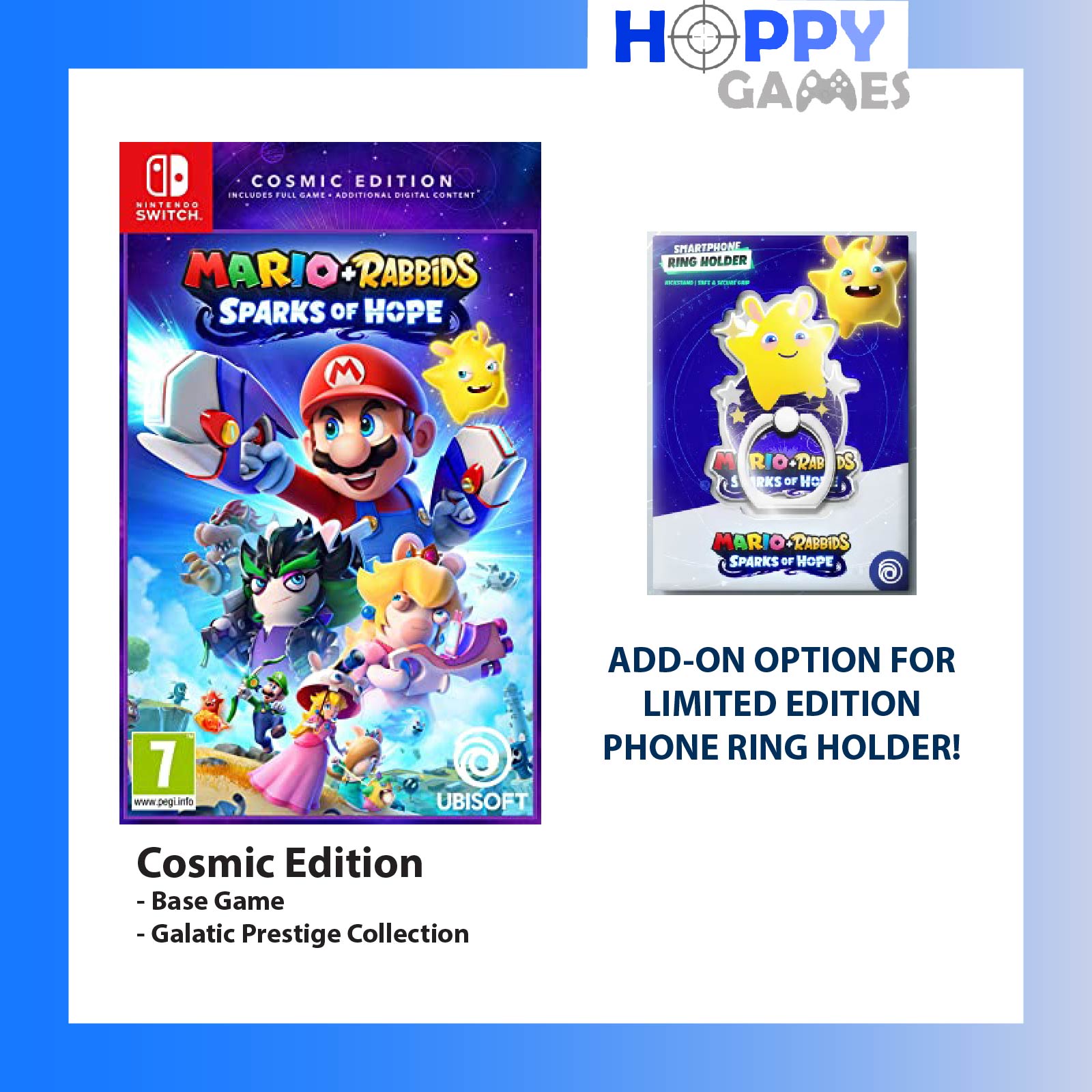 *CASHBACK + FREE SHIPPING* [PHONE RING OPTION] Mario Rabbids Sparks of Hope Spark Rabbid Cosmic Edition Gold Edition Nintendo Switch
